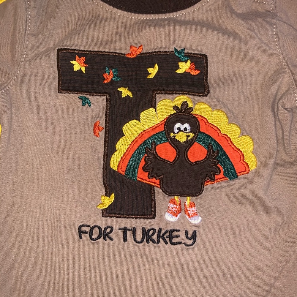 Okie Dokie Turkey Thanksgiving Long Sleeve Onesie - Picture 2 of 4